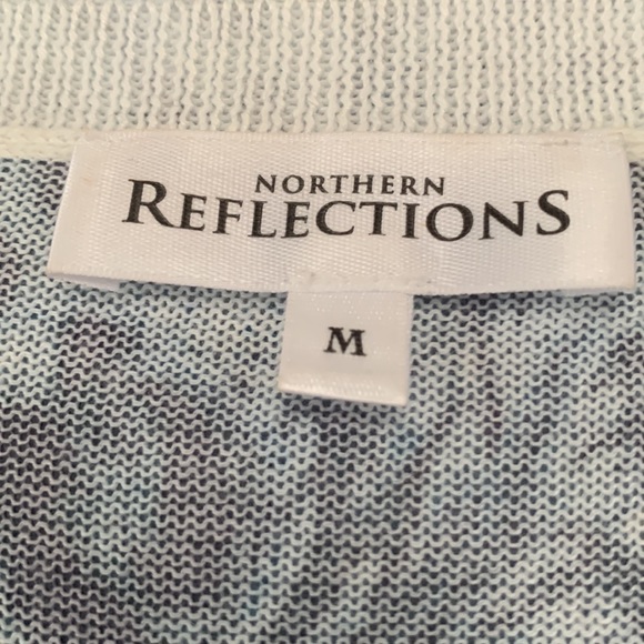 Northern Reflections dressy top, blue, black with tiny bling accents - Picture 5 of 11